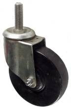 5" x 1-1/4" Hard Rubber Wheel Swivel Caster with 5/8" Threaded Stem - 300 Lbs Capacity