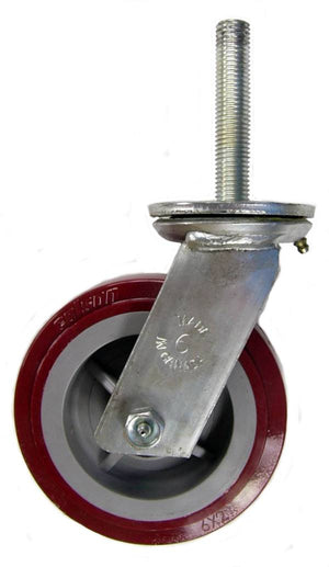 6" x 2" Polyurethane Wheel Stem Caster with 3/4" threaded stem - 600 Lbs Capacity