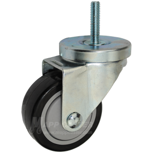 3" x 1-1/4" Polyurethane Wheel Swivel Caster with 3/8" Threaded Stem - 300 Lbs Capacity