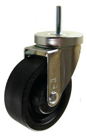 4" x 1-1/4" High Temp Wheel  Swivel Caster with 3/8" Threaded Stem - 350 Lbs Capacity