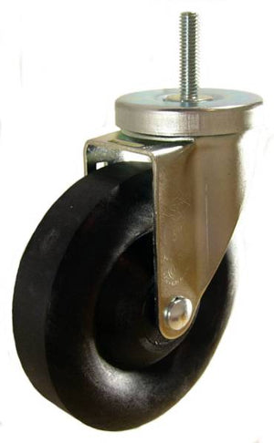 5" x 1-3/8" High Temp Wheel Swivel Caster with 3/8" Threaded Stem - 350 Lbs Capacity